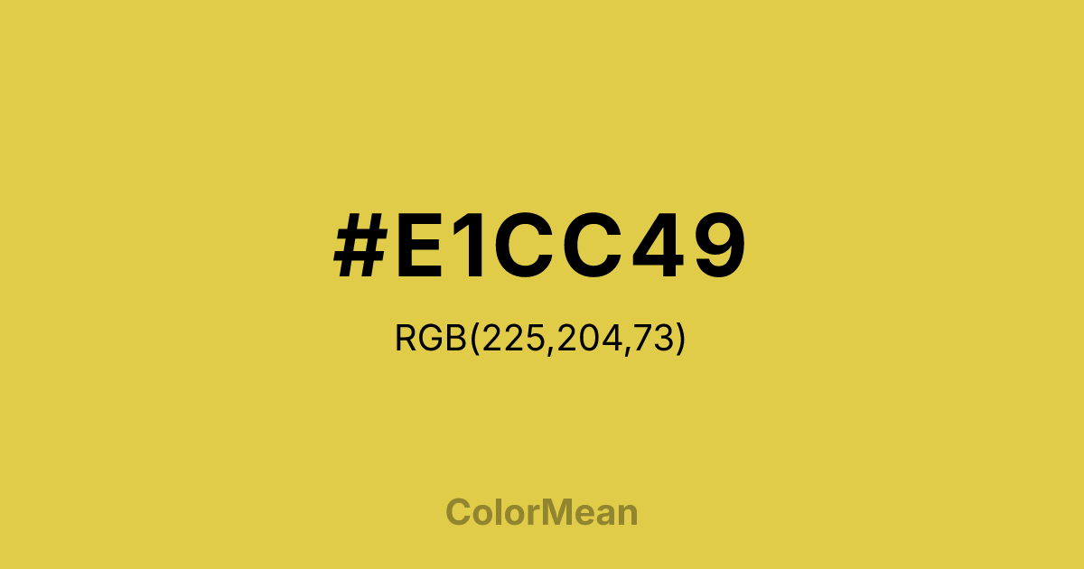 #E1CC49 color swatch