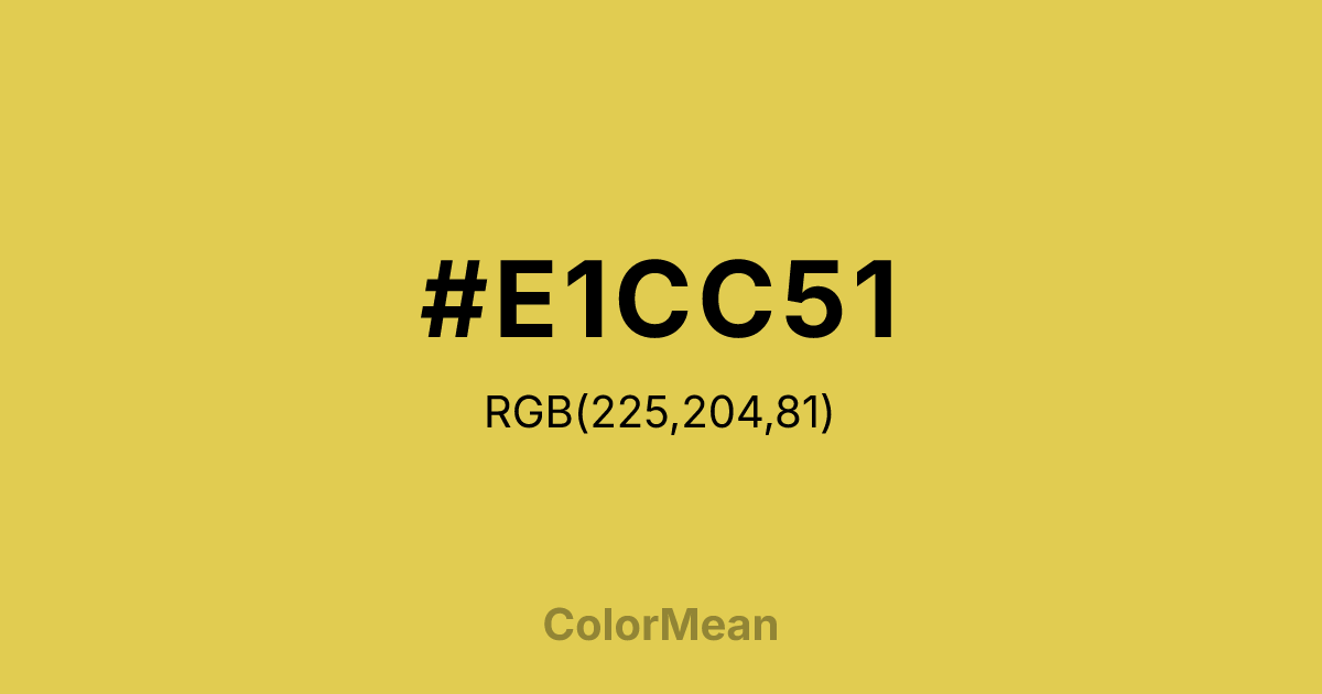 #E1CC51 color swatch