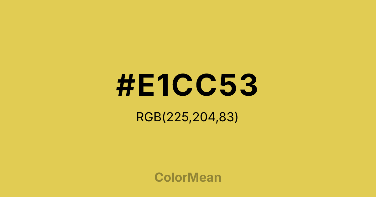 #E1CC53 color swatch
