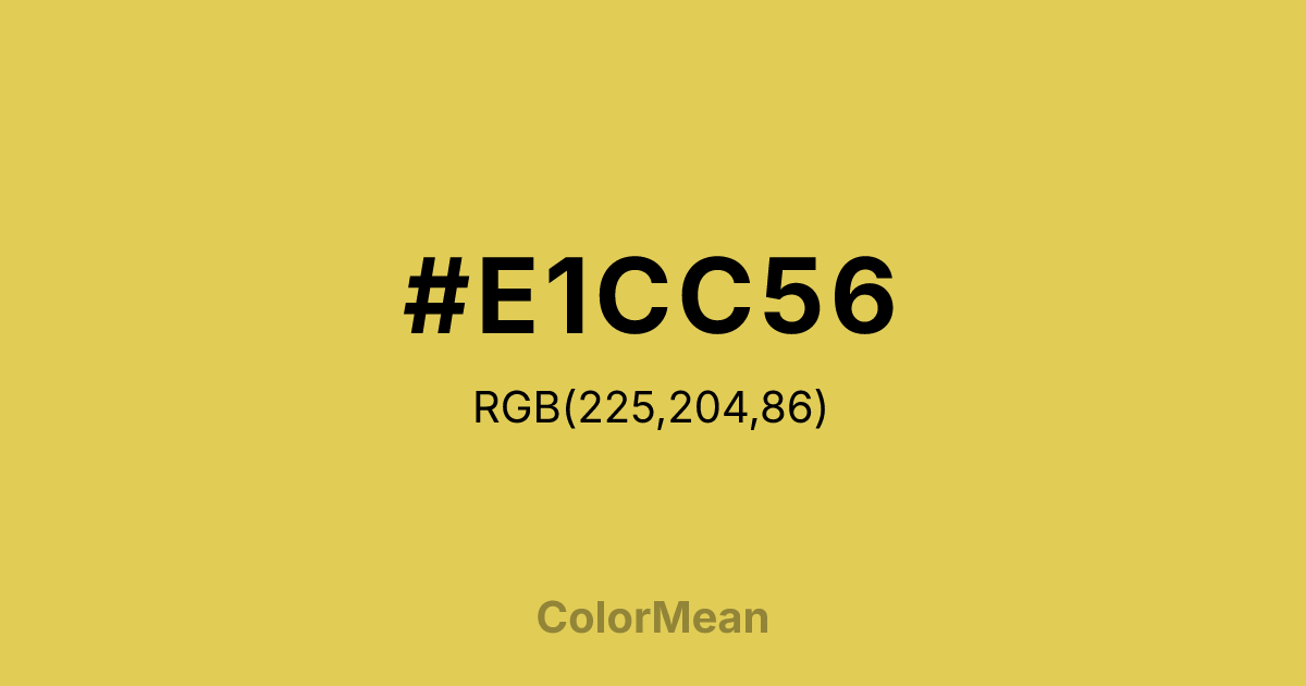 #E1CC56 color swatch