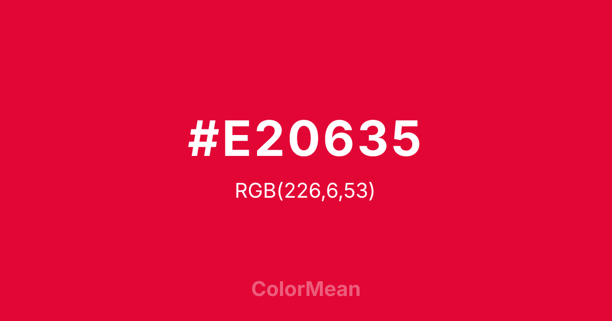 #E20635 color swatch