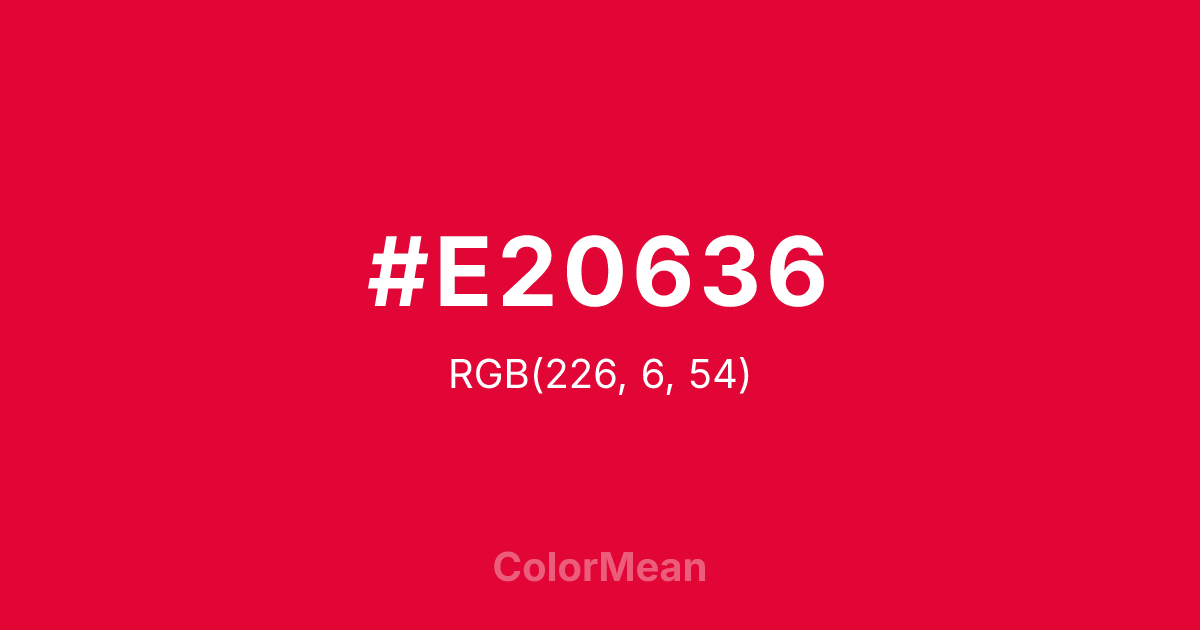 #E20636 color swatch