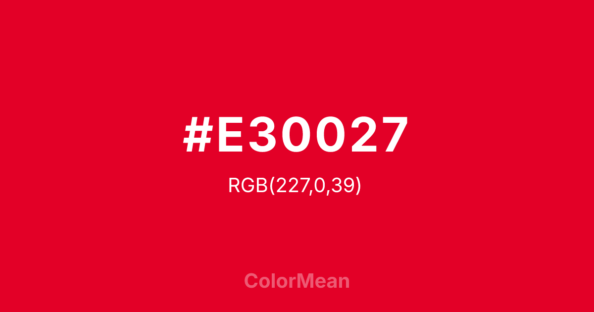 #E30027 color swatch