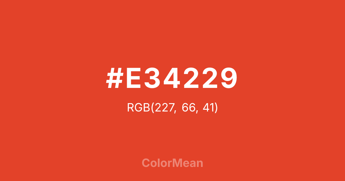 #E34229 color swatch