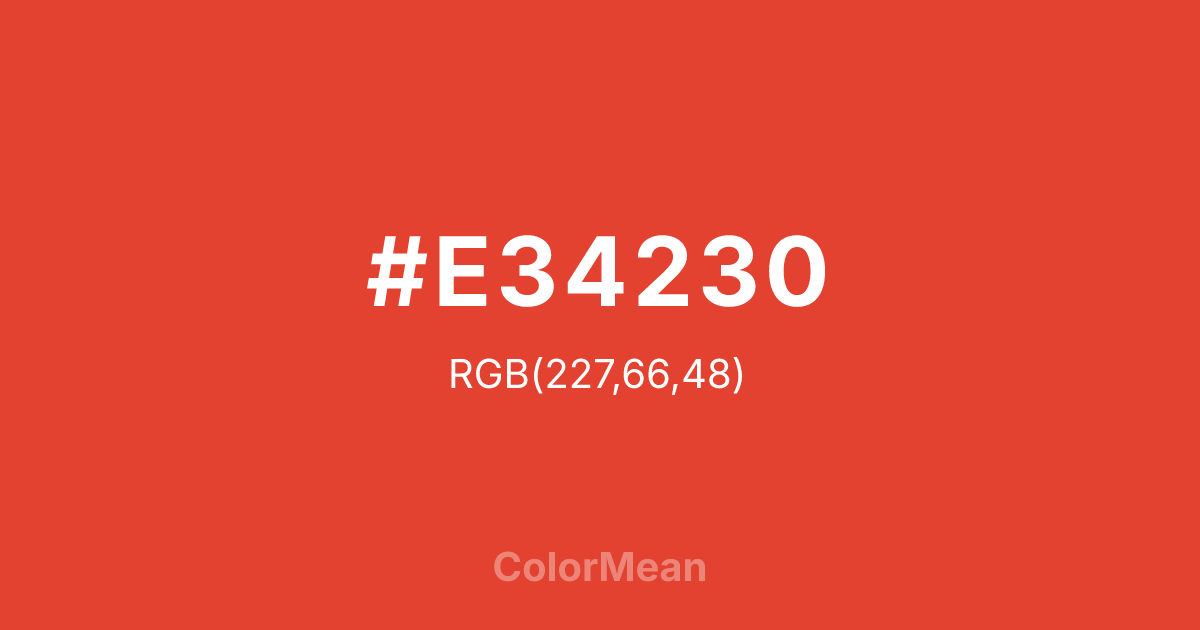 #E34230 color swatch