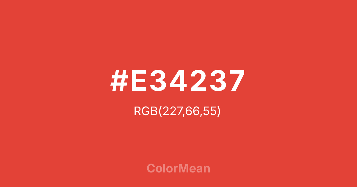 #E34237 color swatch