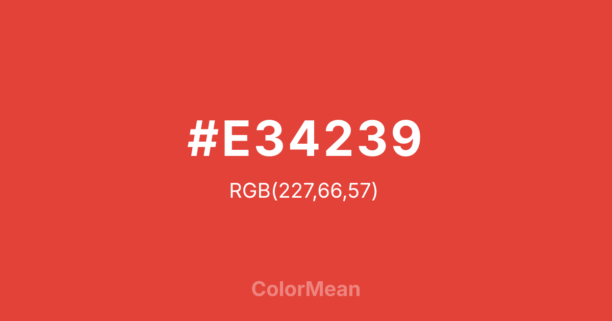#E34239 color swatch