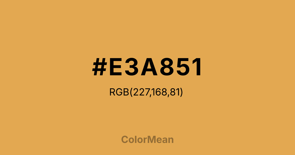 #E3A851 color swatch