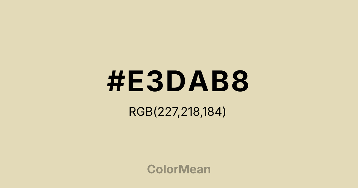 #E3DAB8 color swatch