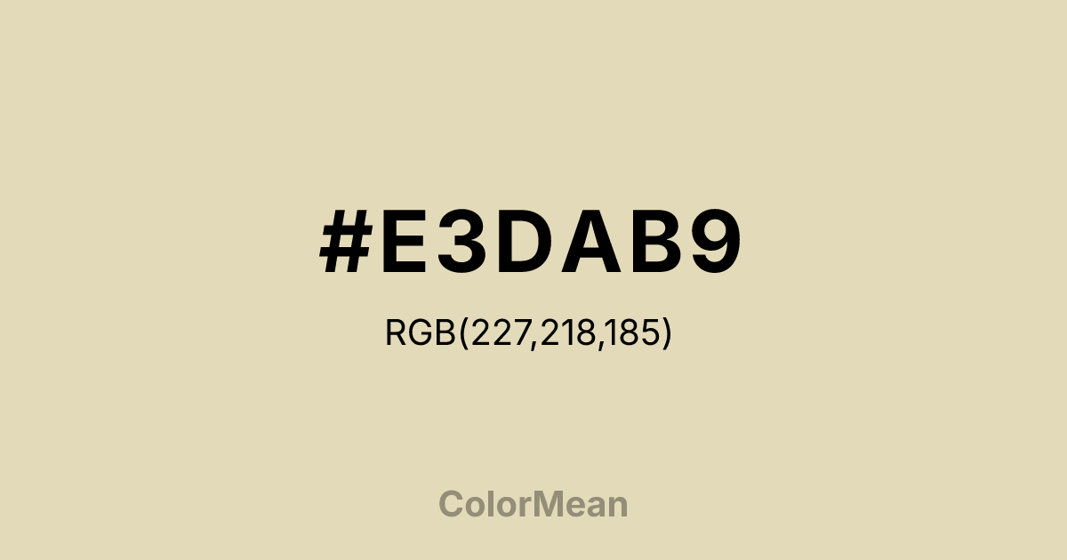 #E3DAB9 color swatch