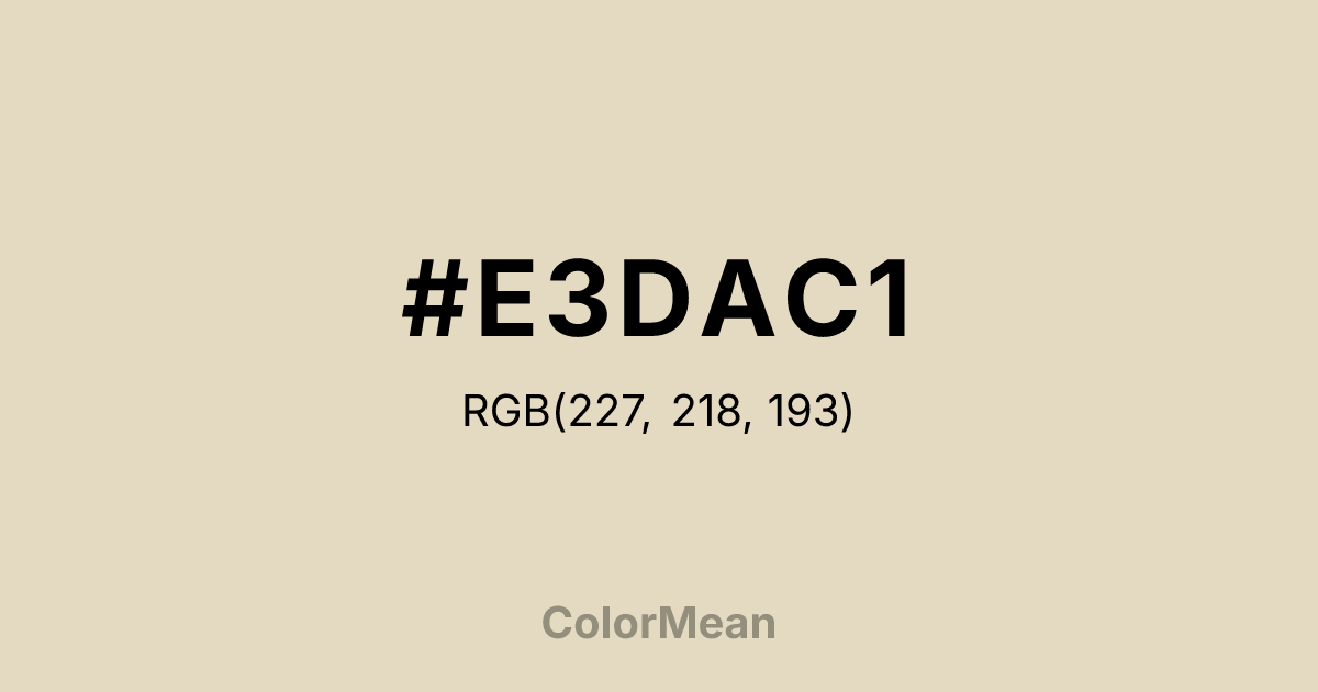 #E3DAC1 color swatch