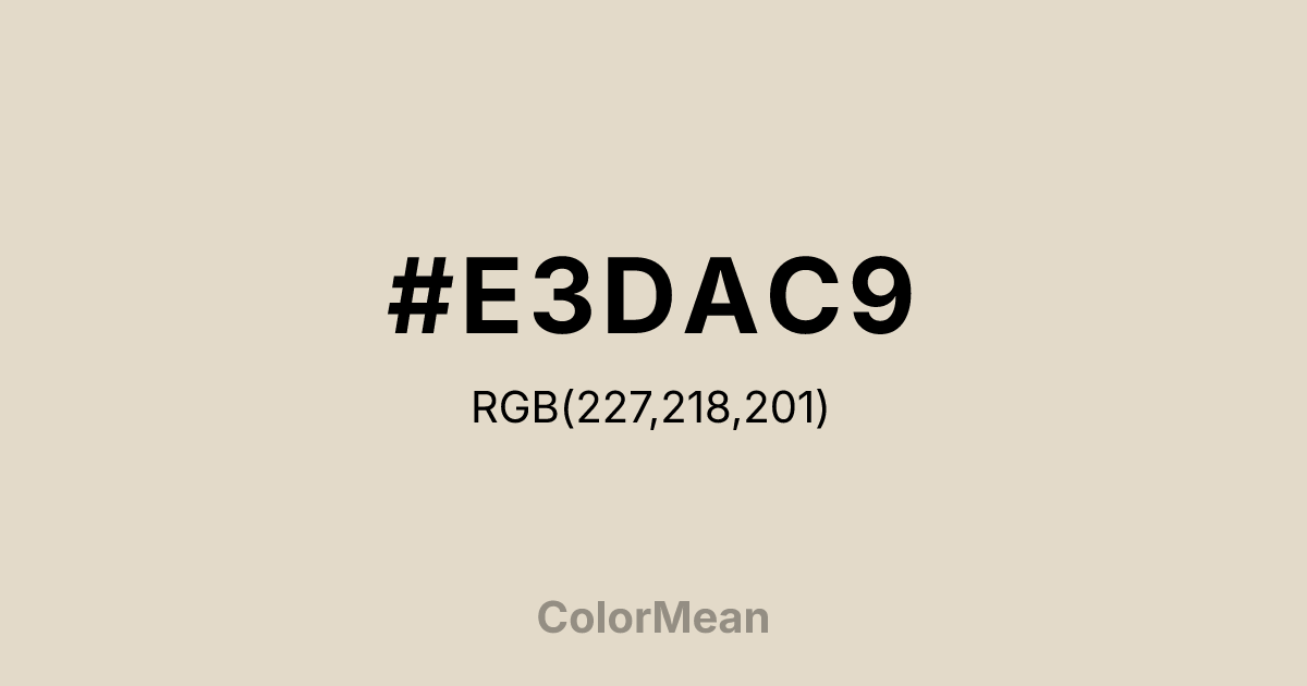 #E3DAC9 color swatch