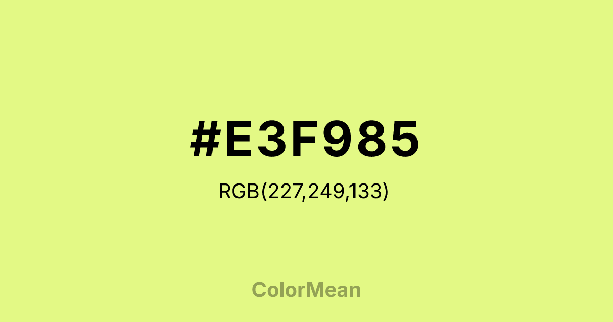 #E3F985 color swatch