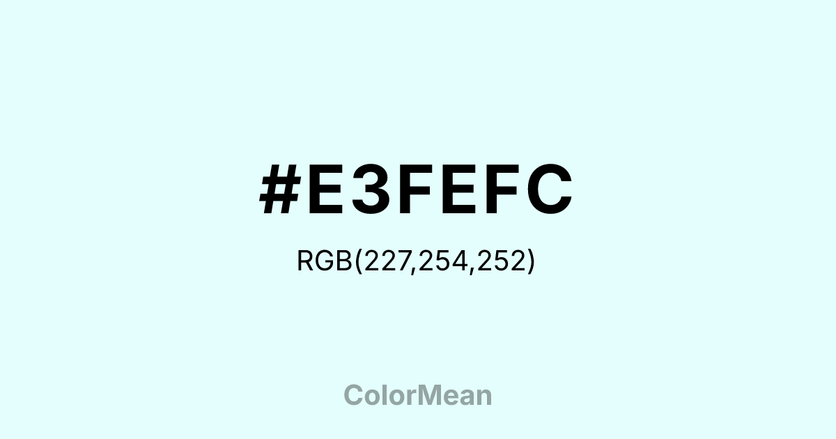 #E3FEFC color swatch