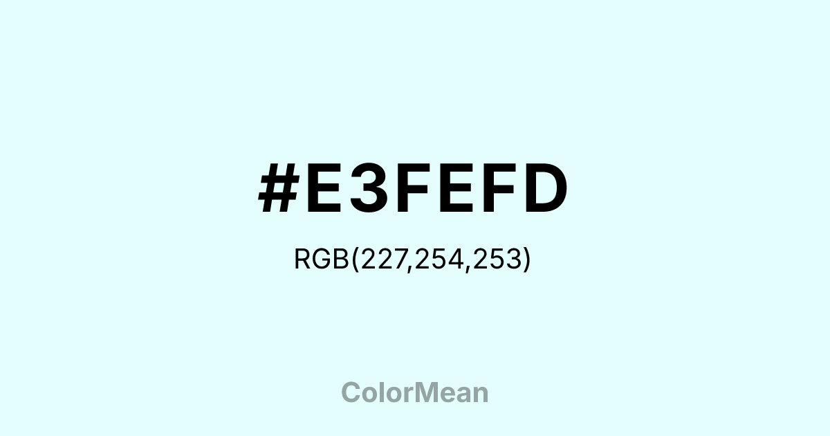 #E3FEFD color swatch