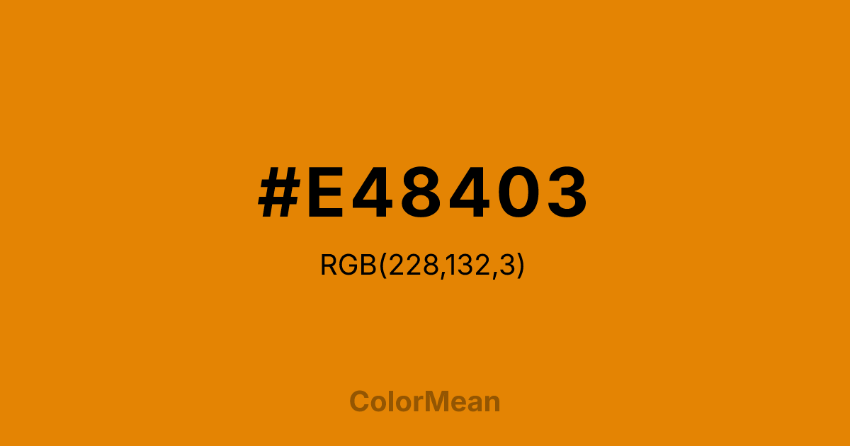 #E48403 color swatch
