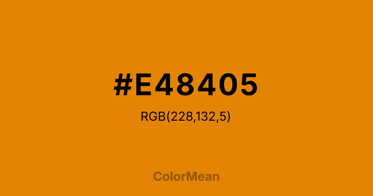 #E48405 color swatch