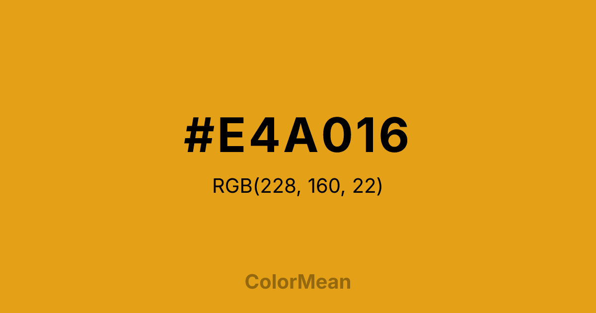 #E4A016 color swatch
