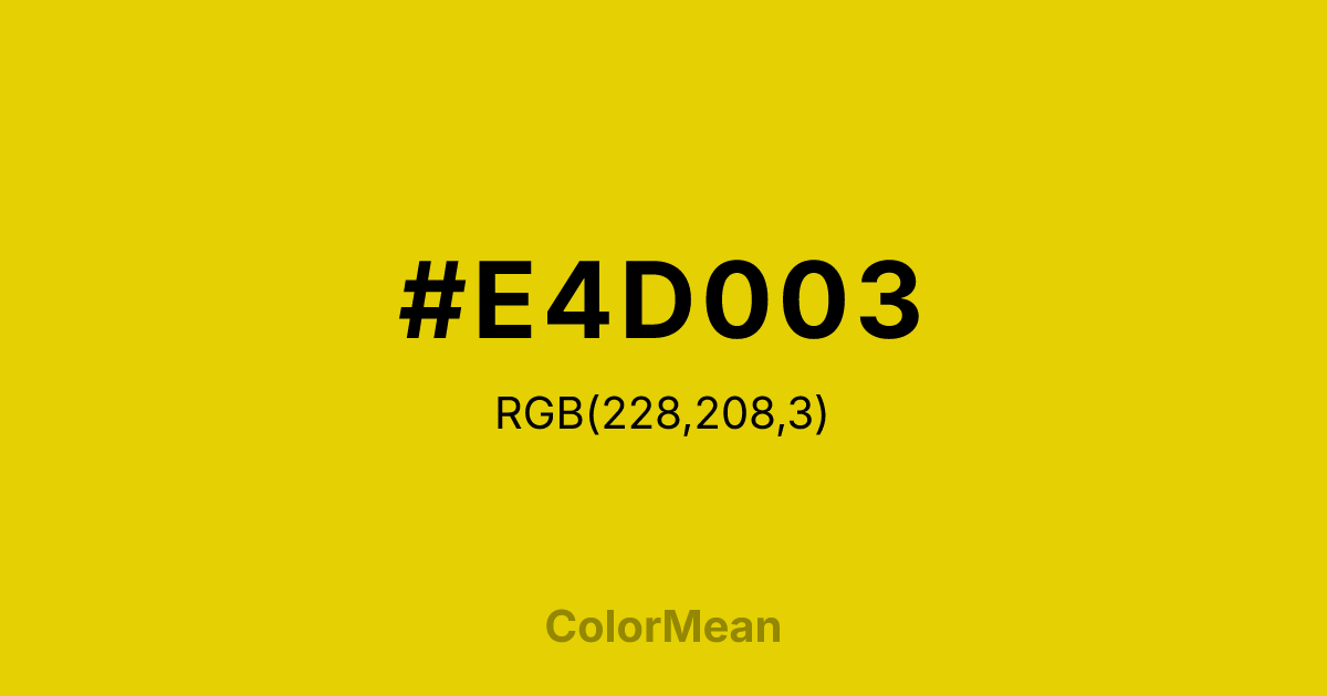 #E4D003 color swatch