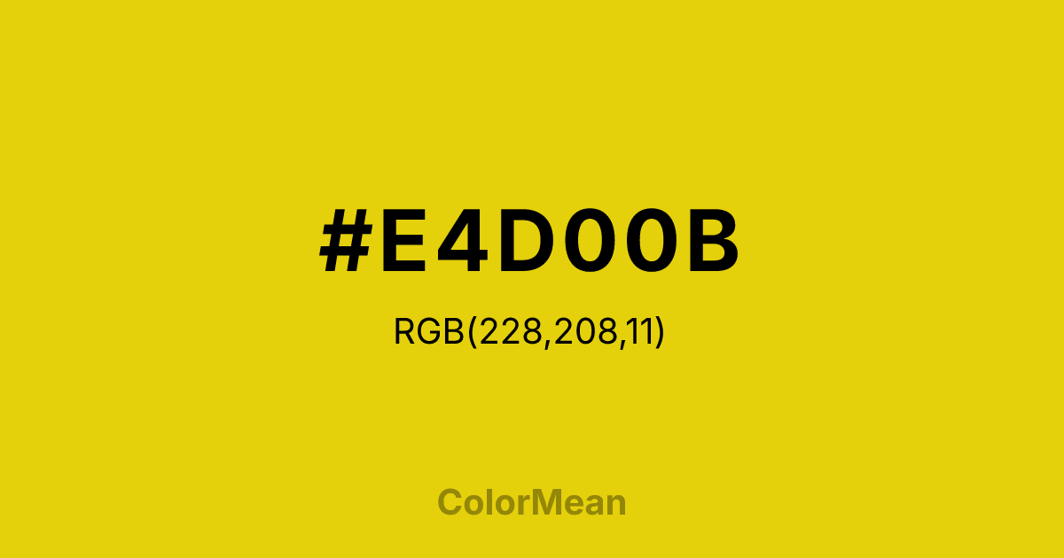#E4D00B color swatch