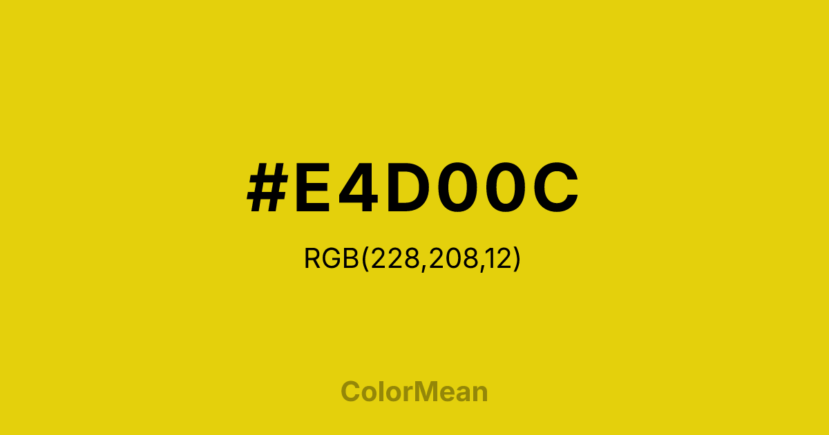 #E4D00C color swatch