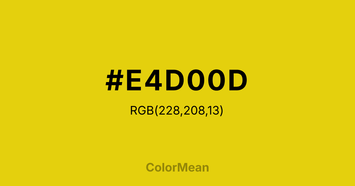 #E4D00D color swatch