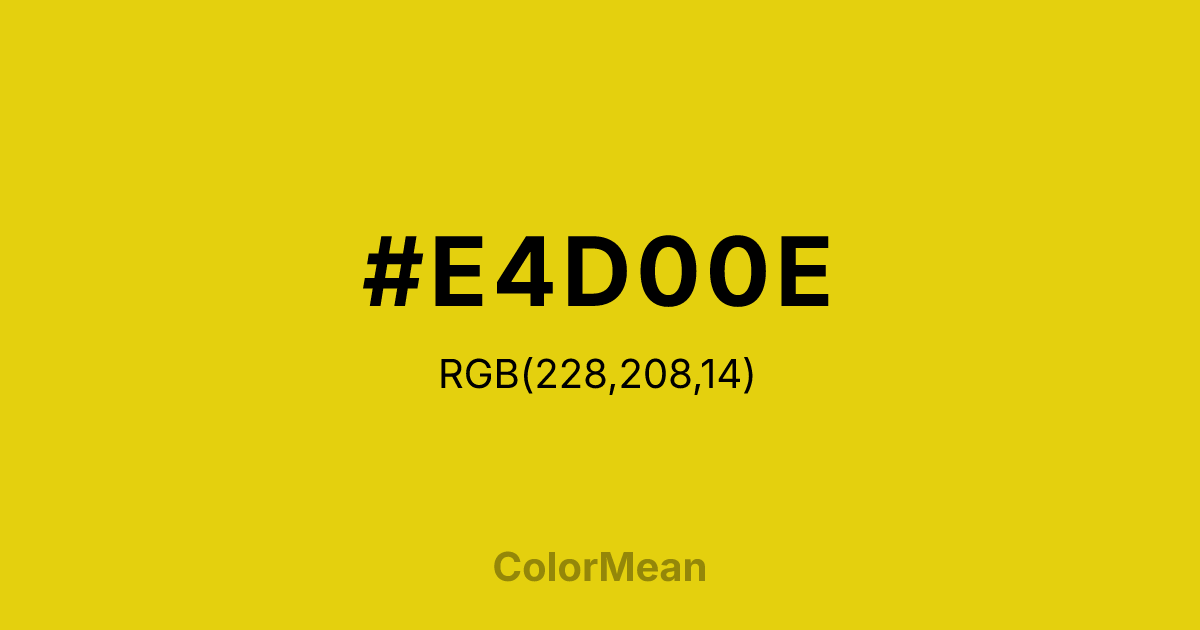 #E4D00E color swatch