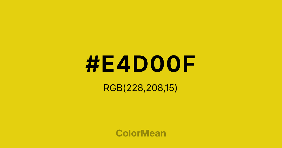 #E4D00F color swatch