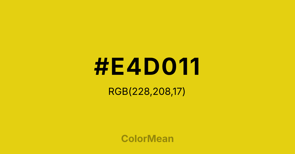 #E4D011 color swatch
