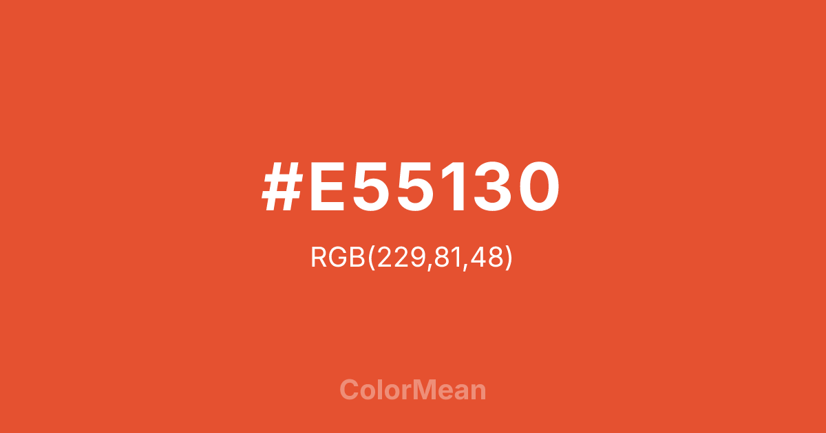 #E55130 color swatch