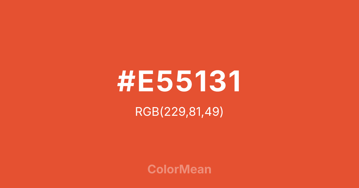 #E55131 color swatch