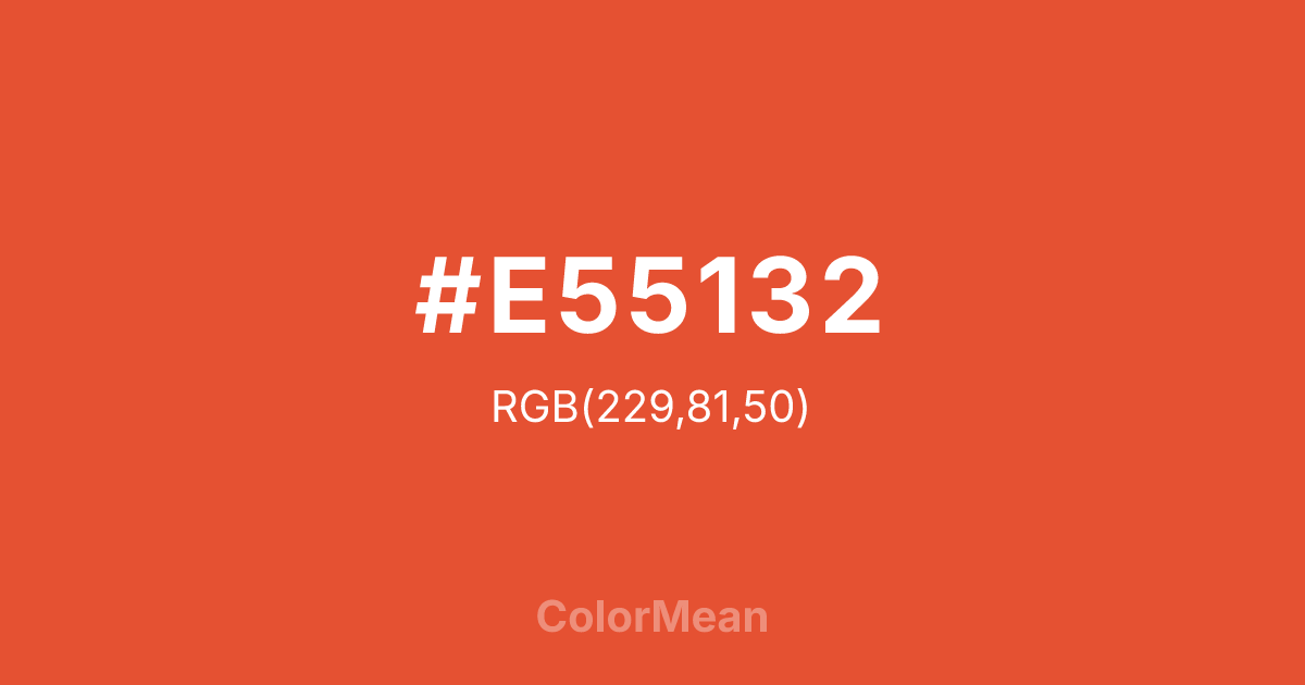 #E55132 color swatch