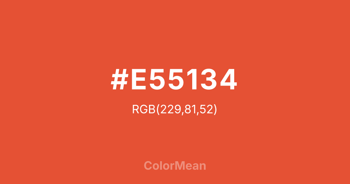 #E55134 color swatch