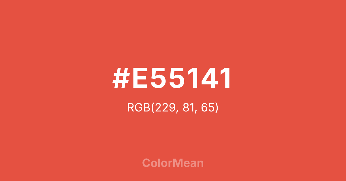#E55141 color swatch