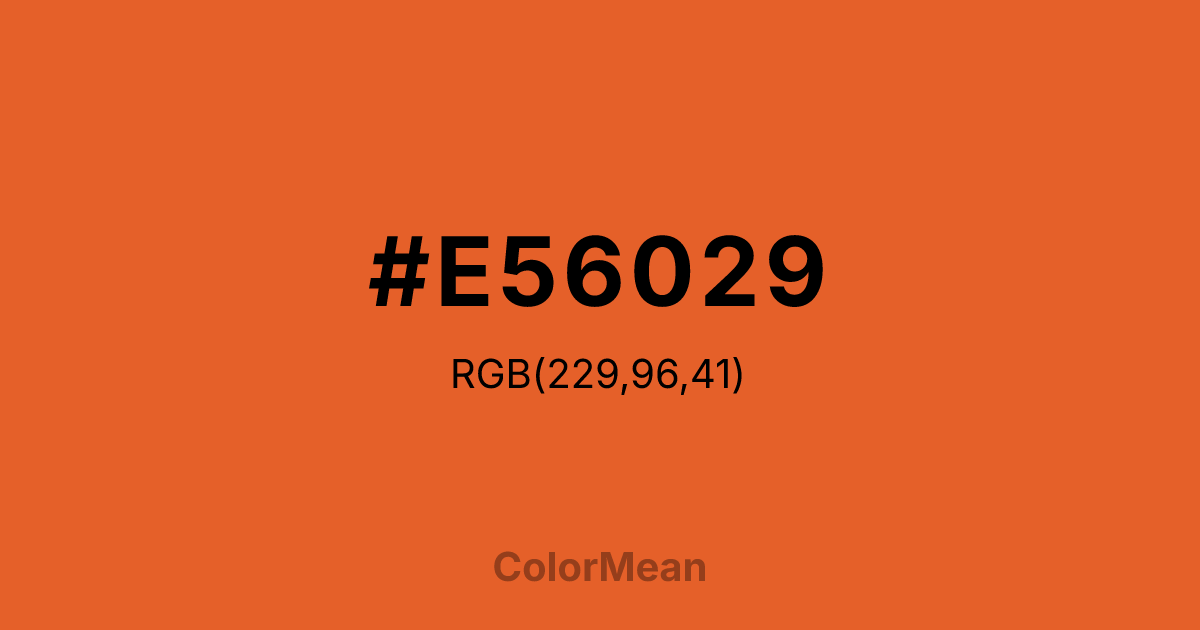 #E56029 color swatch