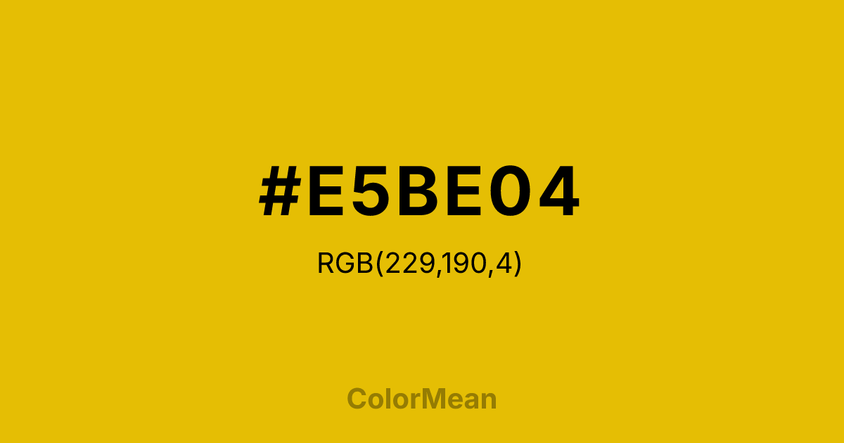 #E5BE04 color swatch
