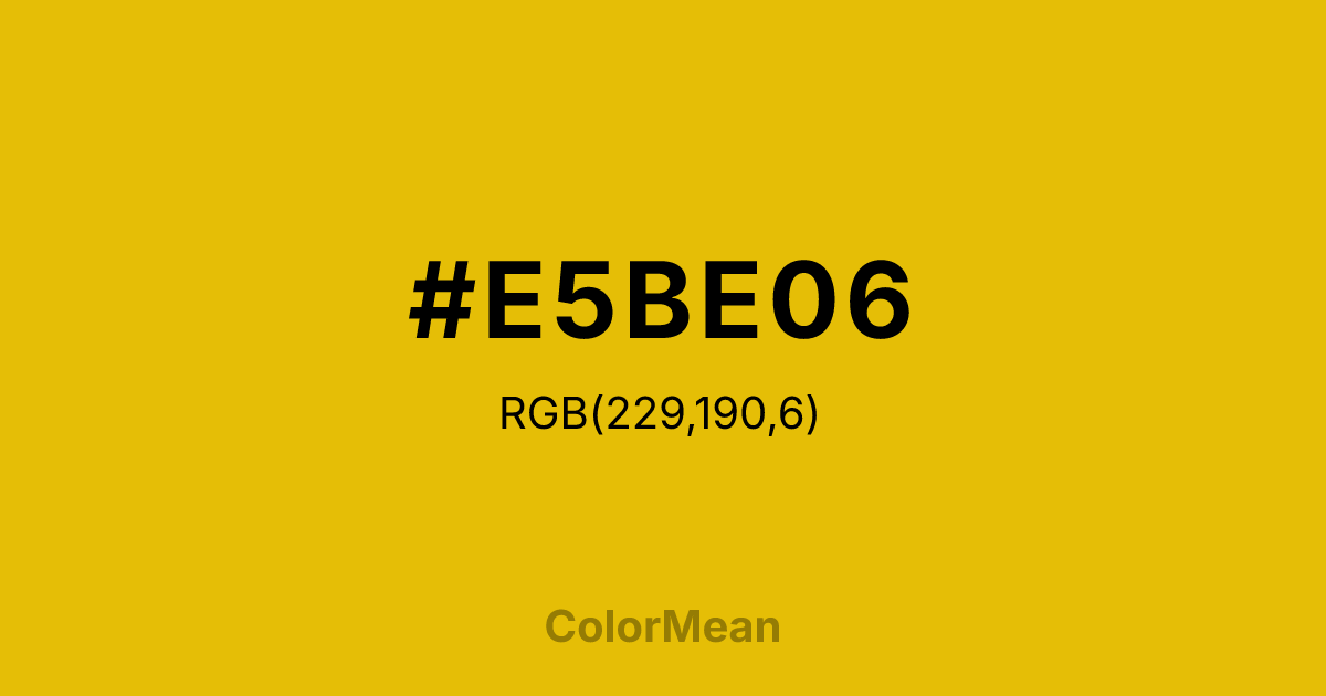 #E5BE06 color swatch