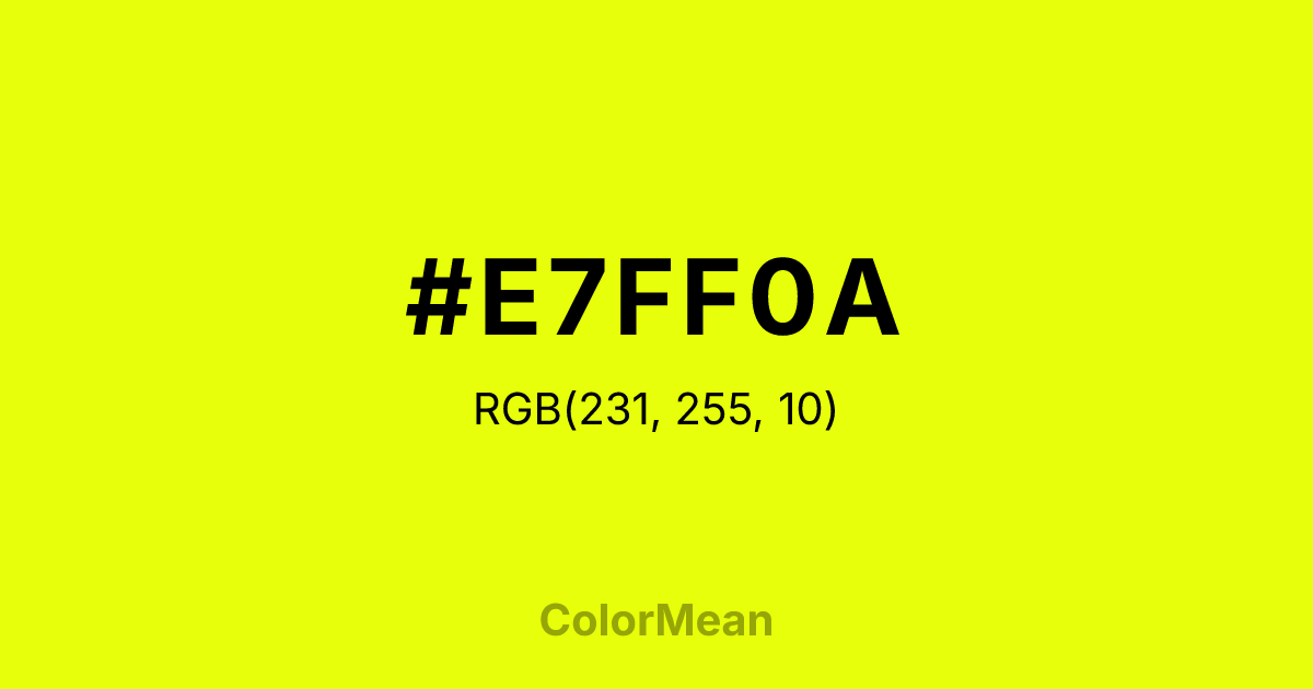 #E7FF0A color swatch