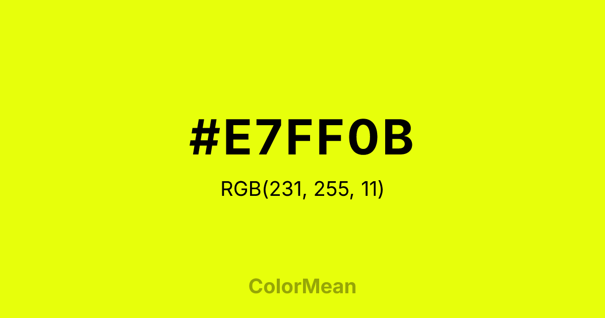 #E7FF0B color swatch