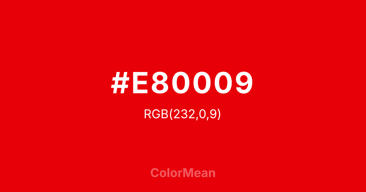 #E80009 color swatch