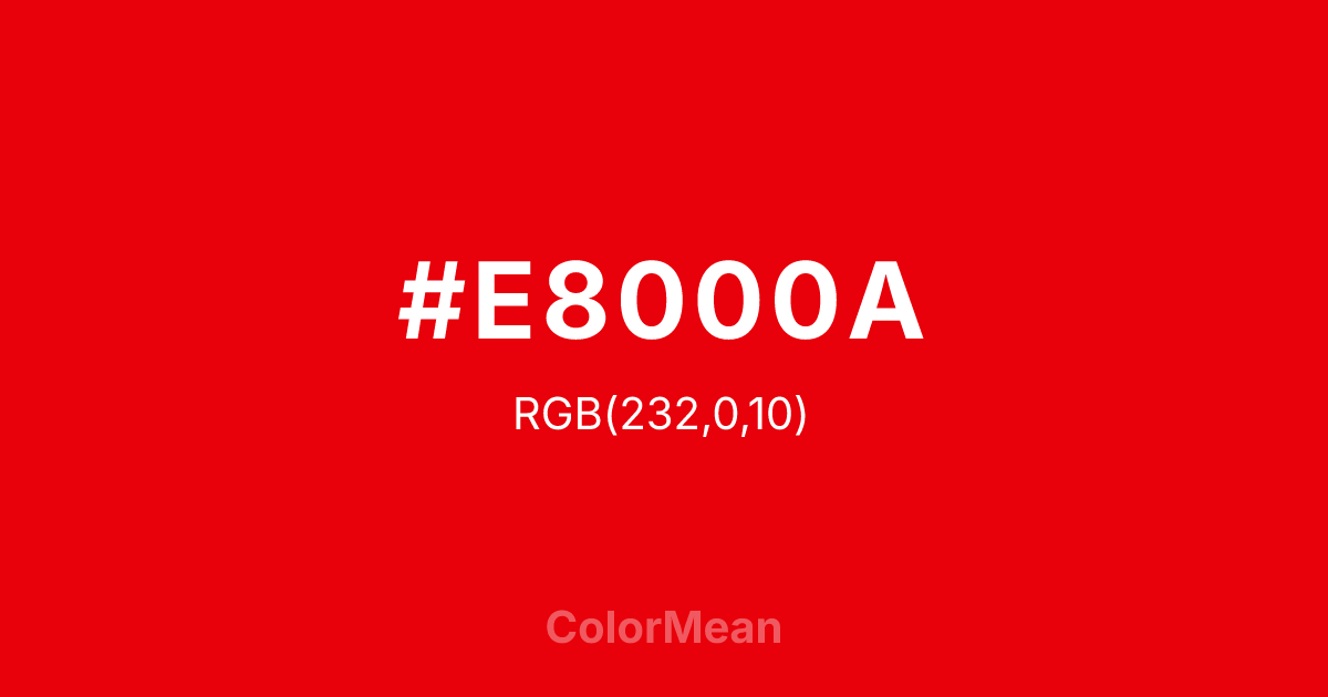 #E8000A color swatch