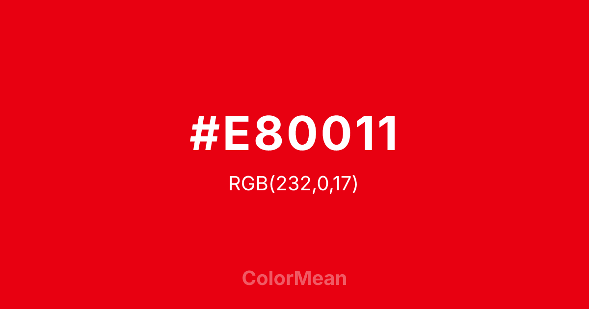 #E80011 color swatch