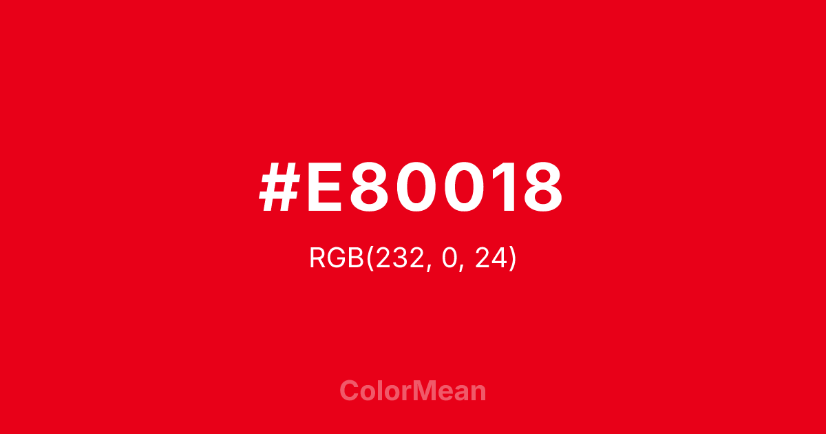 #E80018 color swatch