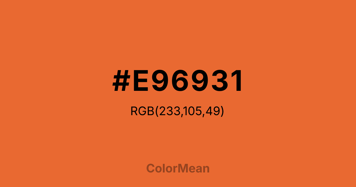 #E96931 color swatch