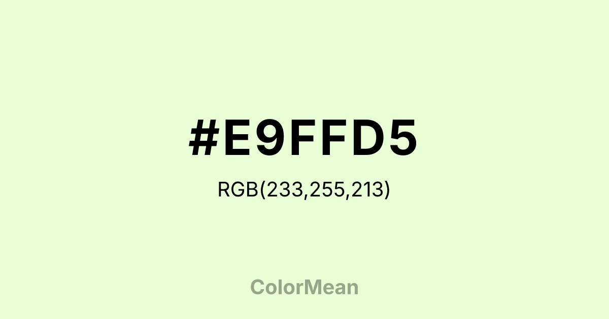 #E9FFD5 color swatch