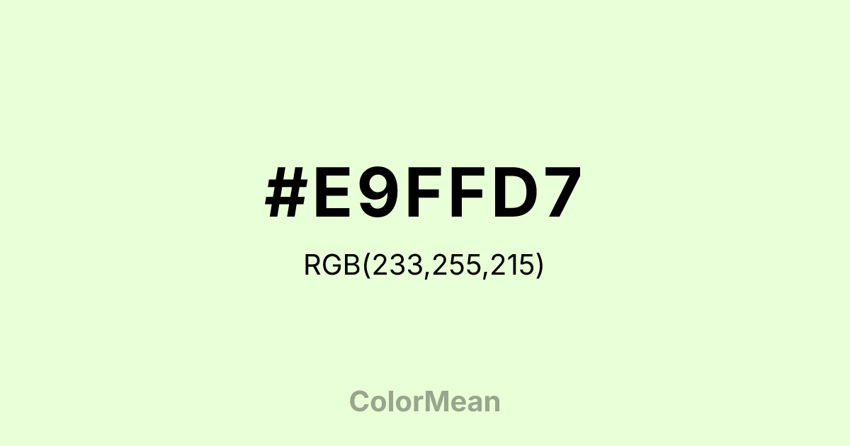 #E9FFD7 color swatch