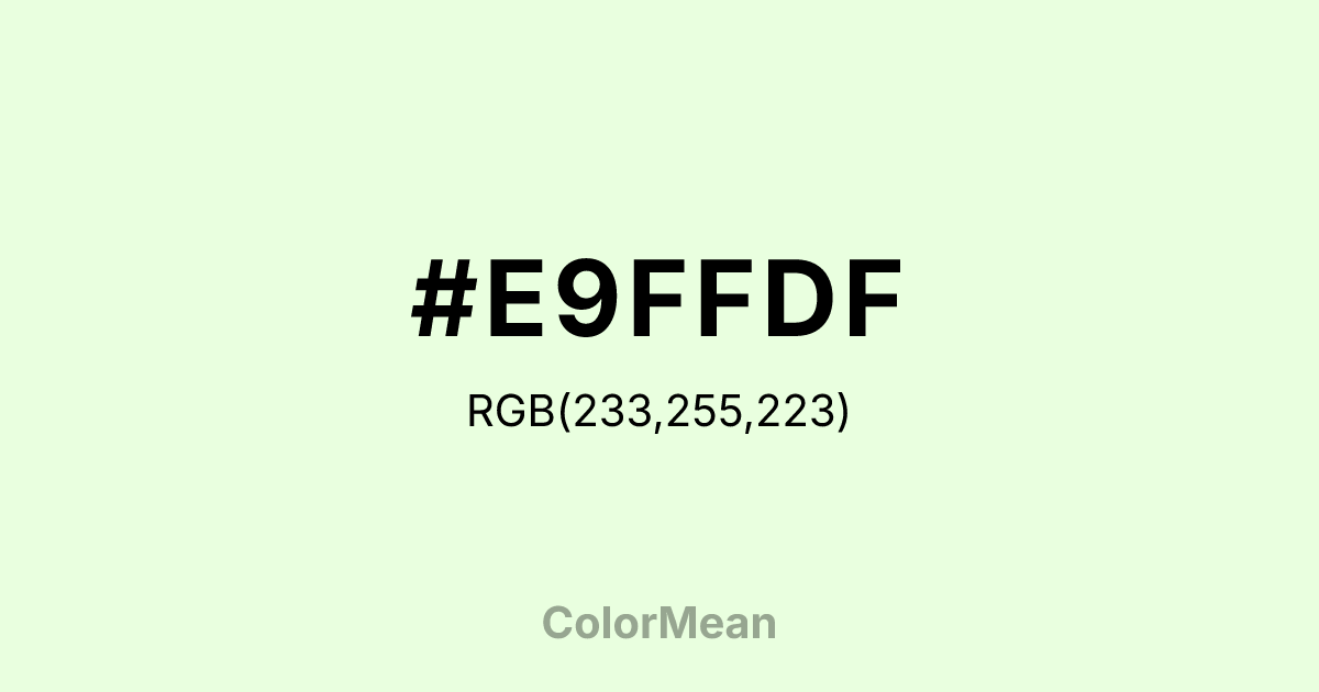 #E9FFDF color swatch