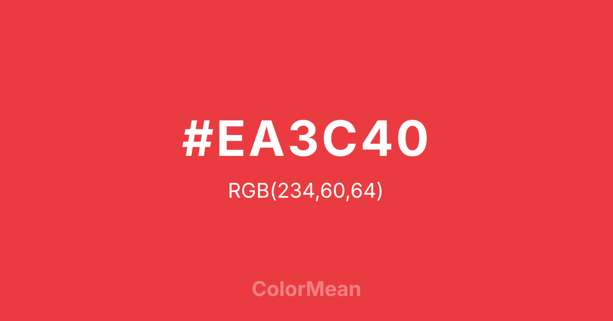 #EA3C40 color swatch