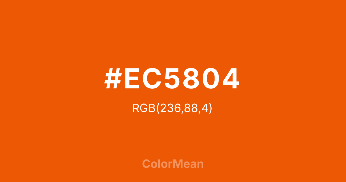 #EC5804 color swatch