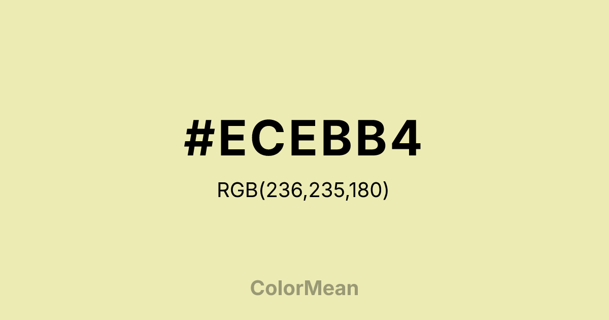 #ECEBB4 color swatch